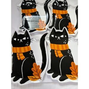 Hyde & Eek Black Cat Halloween Plates Set 4 Melamine Figural Target Fall Decor